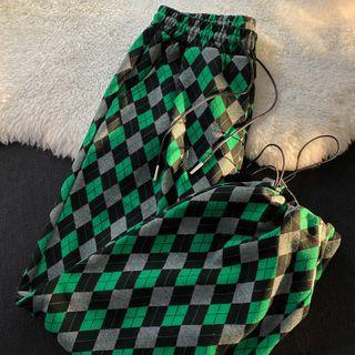 High Waist Argyle Sweatpants