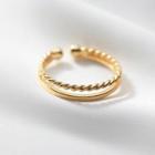 Layered Sterling Silver Open Ring 1pc - Gold - One Size