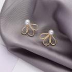 Faux Pearl Dangle Ear Stud 1 Pair - Earrings - 925 Silver - One Size