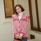Sailor-collar Houndstooth Jacket