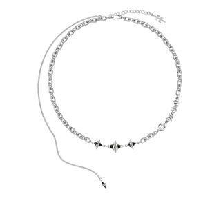 Geometric Alloy Necklace 1 Pc - Silver - One Size