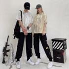 Glitter Short-sleeve T-shirt / Cargo Pants