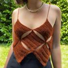 Cut-out Knit Cropped Camisole Top