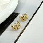Chain Ear Stud Type A - 1 Pair - Gold - One Size