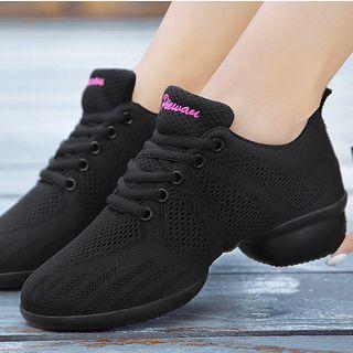 Lace Up Mesh Panel Dance Shoes