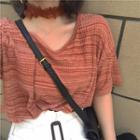 V-neck T-shirt With Choker