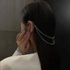 Faux Pearl Chain Ear Cuff 1 Pc - Silver - One Size