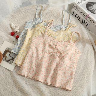 Ruched Floral Camisole Top