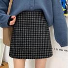 High-waist Plaid Woolen Skirt (various Designs)