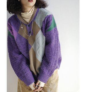 Color Block Henley Sweater