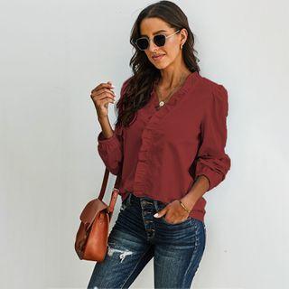 Long Sleeve Ruffled Blouse