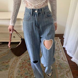 Ripped Heart Jeans