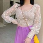Lace Blouse / Wide-leg Pants