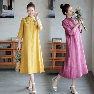 Hanfu Elbow-sleeve A-line Midi Dress