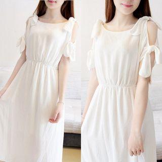 Bow A-line Midi Dress