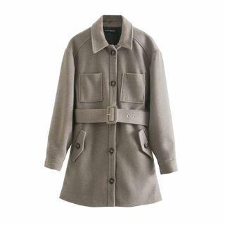 Belted Plain Utility Coat