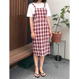 Tie-back Checked Dress