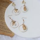 Non-matching Faux Pearl Bird & Cage Hoop Earring