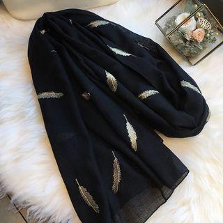 Embroidered Feather Shawl