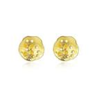 Sterling Silver Simple And Elegant Plated Gold Lotus Root Stud Earrings Golden - One Size