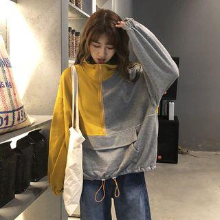 Two-tone Half Zip Pullover