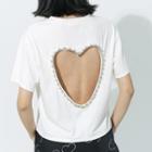 Short-sleeve Rhinestone Heart Cutout T-shirt