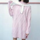 Side-slit Sweater Pink - One Size