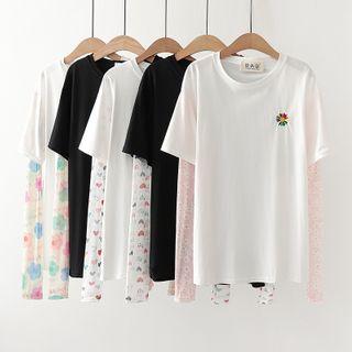 Mock Two-piece Print Top