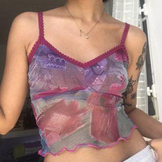 Mesh Tie Dye Camisole Top