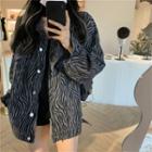 Zebra Print Button Jacket