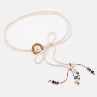 Beaded Belt White - One Size