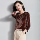 3/4-sleeve Velvet T-shirt