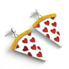 Alloy Heart Pizza Dangle Earring 1 Pair - As Shown In Figure - One Size