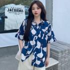 Short-sleeve Goose Print Shirt