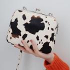 Cow Print Faux Leather Clutch With Shoulder Strap As Shown In Figure - One Size