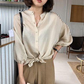 Puff Sleeve Silk Blouse