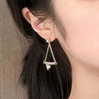 Glass Bead Heart Triangle Dangle Earring