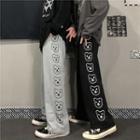 Cartoon Bear Print Straight-cut Sweatpants