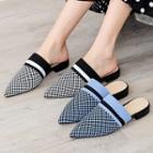 Checked Pointed Mules