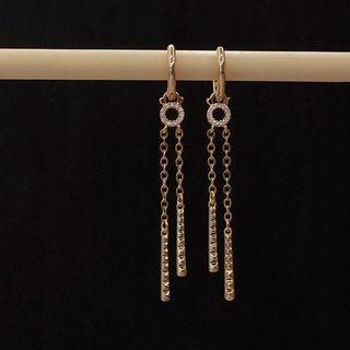 Alloy Bar Fringed Earring 1 Pair - Gold - One Size