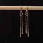 Alloy Bar Fringed Earring 1 Pair - Gold - One Size