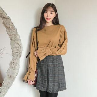 Frill-cuff Cotton Top