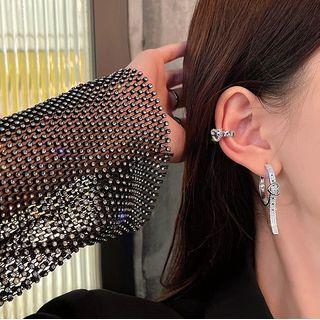 Rhinestone Buckle Earring / Ear Cuff / Ring / Set