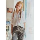 Half-placket 3/4-sleeve Top