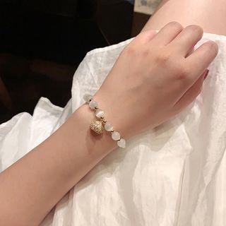 Moonstone Bead Bracelet Gold - One Size