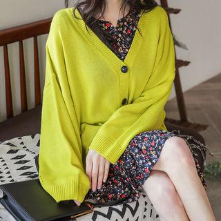 Dolman-sleeve Buttoned Pointelle Cardigan
