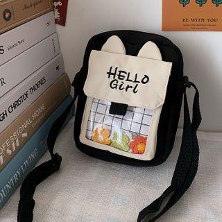 Transparent Panel Crossbody Bag / Bag Charm / Set