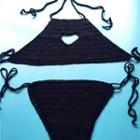 Knit Heart Cutout Bikini Set