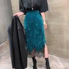 Midi Velvet Lace Skirt