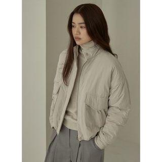 Dual-pocket Drawstring Padded Jacket
